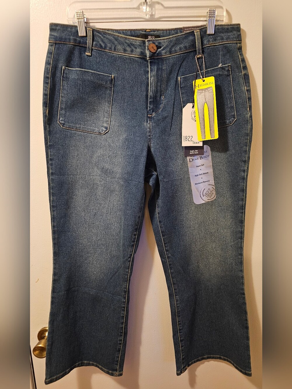1822 Denim High Rise Demi Boot Jeans Blue Size 16 NWT